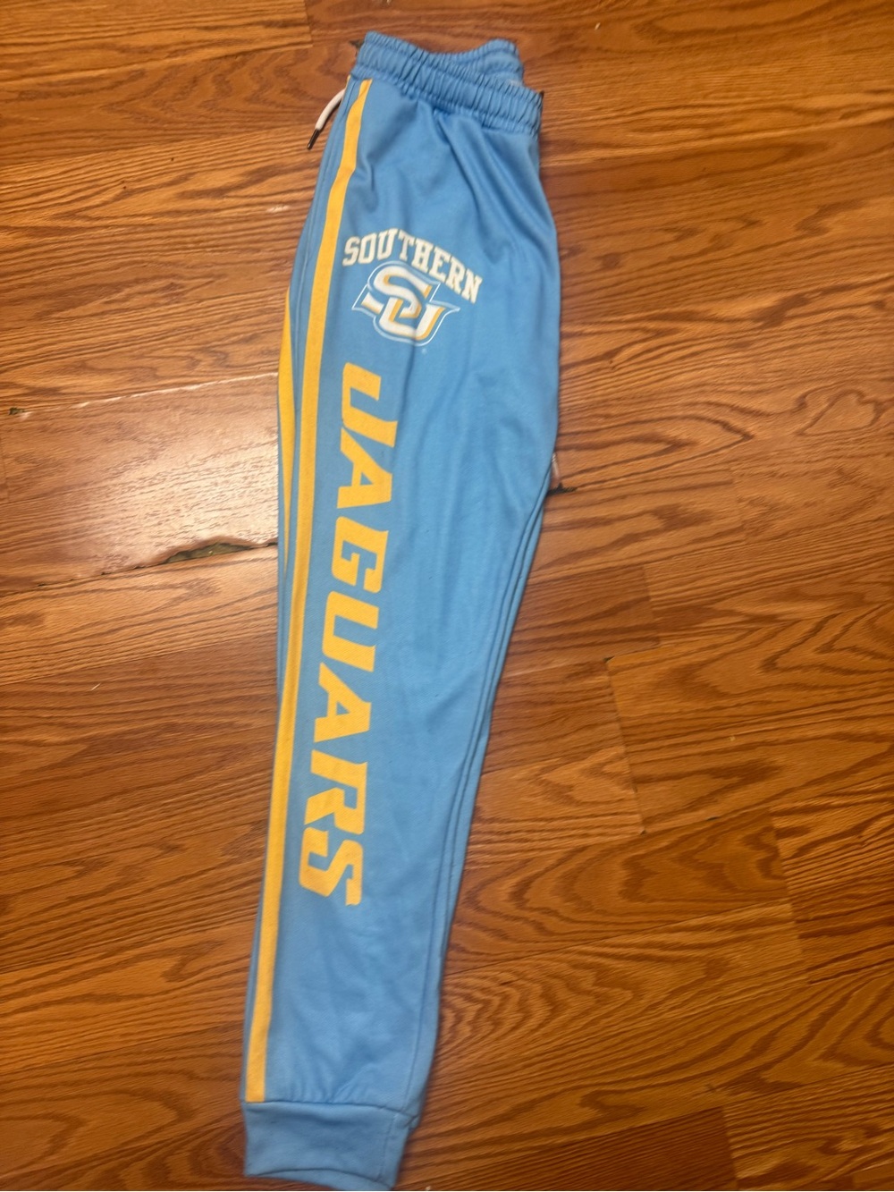 Southern Jaguars Light Blue & Gold Athletic Joggers Size Medium EUC